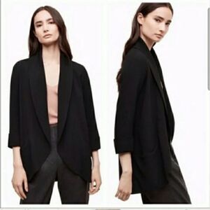Wilfred Aritzia Chevalier Open Front Black Cardigan Jacket Sz 4